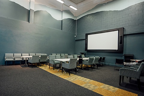 Open Meeting room - With large projector screen. 