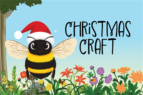 Christmas Craft, bee wearing a santa hat.