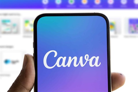 Canva on a phone.